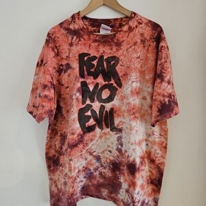 Vintage Jesus Tee Extra Large Fear No Evil Tie Die Single Stitch 90s